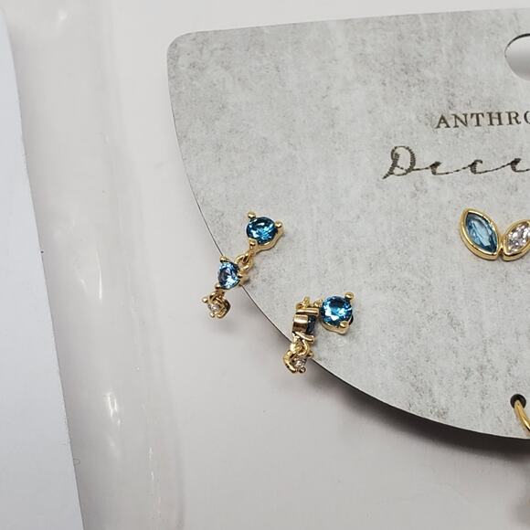 Anthropologie Set of four December birthstone turquoise earrings New with tags - Picture 6 of 8
